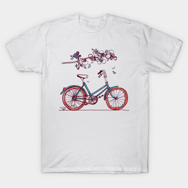 Spring bike T-Shirt by nataly sova